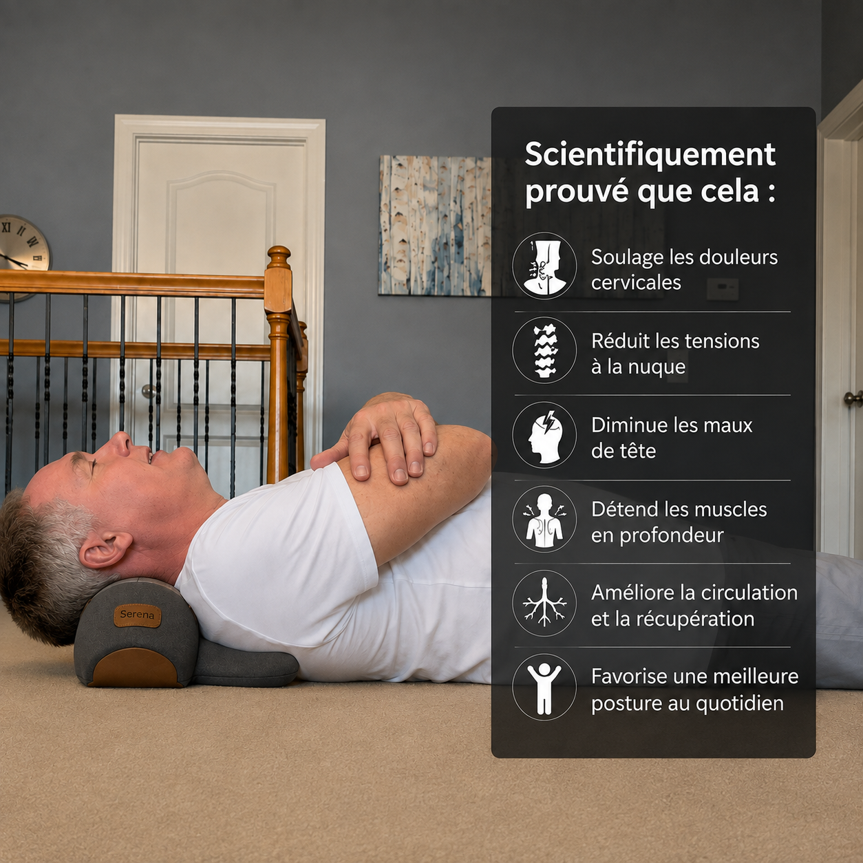 Soulagez vos douleurs cervicales, vos tensions à la nuque et vos maux de tête sans médicament – en seulement 15 minutes par jour.